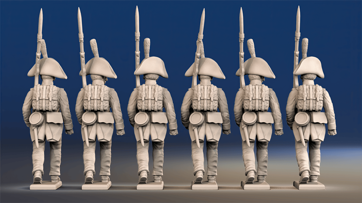 Napoleonic Spanish Regular Infantry - March Attack with Backpacks