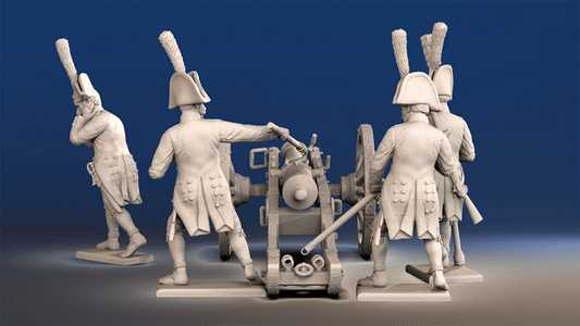 Spanish artillery firing crew bicorne rear view