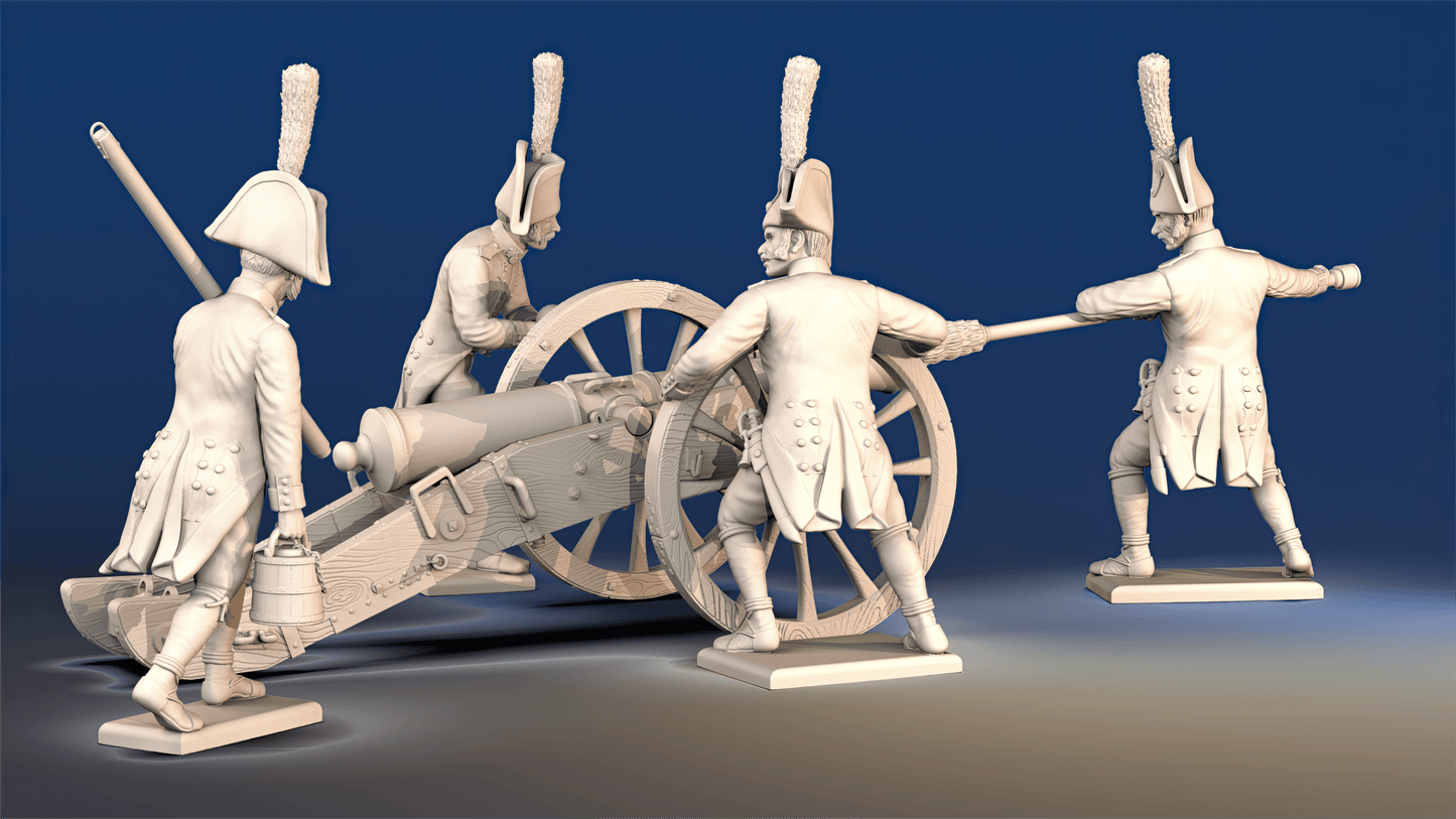 Spanish artillery loading crew bicorne rear view