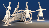 Spanish artillery loading crew bicorne rear view