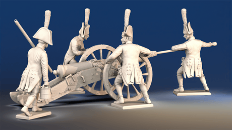 Spanish artillery loading crew bicorne rear view