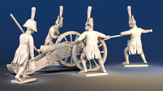 Spanish artillery loading crew bicorne rear view