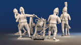 Spanish artillery firing crew forage cap rear view