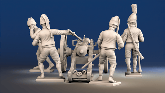 Spanish artillery firing crew forage cap rear view
