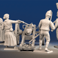 Spanish artillery firing crew with female figures forage cap rear view