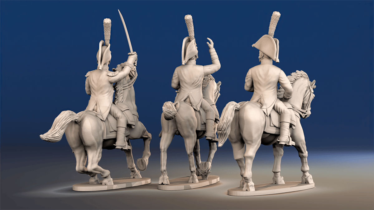 Napoleonic Spanish Generals and Colonels mounted command set 1 rear view