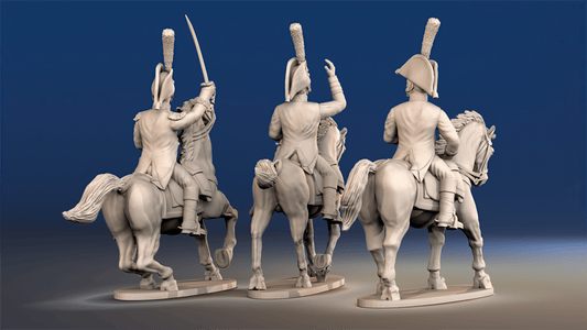 Napoleonic Spanish Generals and Colonels mounted command set 1 rear view