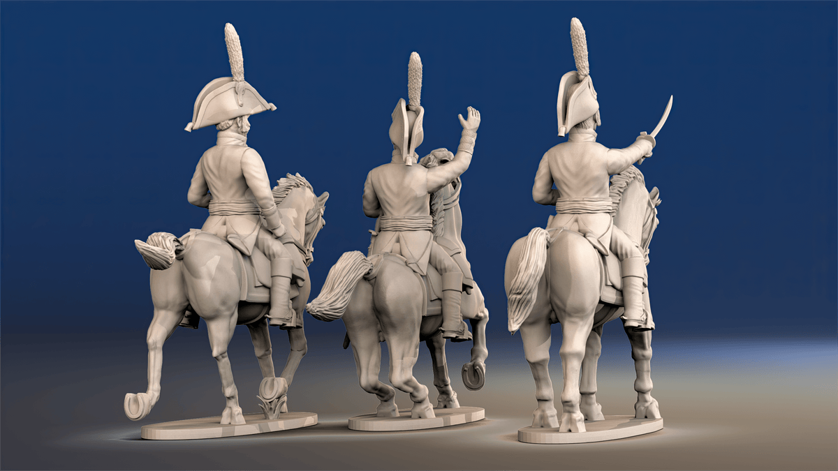 Spanish generals and colonels mounted command set 2 rear view