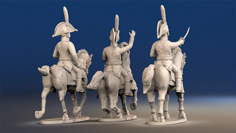 Spanish generals and colonels mounted command set 2 rear view