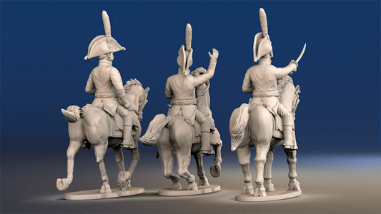 Spanish generals and colonels mounted command set 2 rear view