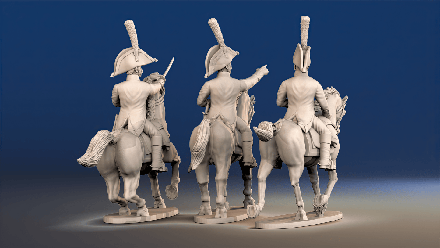 Napoleonic Spanish Generals and Colonels mounted command set 3 rear view