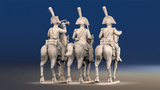 Napoleonic Spanish Dragoons trotting command rear view