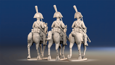 Napoleonic Spanish Dragoons trotting rear view