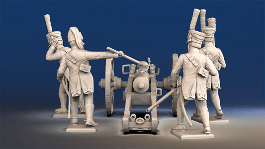Spanish horse artillery firing gun crew rear view