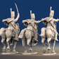 Spanish hussars galloping rear view
