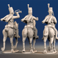 Spanish hussars trotting command rear view