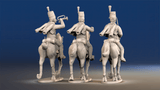 Spanish hussars trotting command rear view