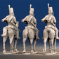 Spanish hussars trotting rear view