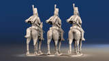 Spanish hussars trotting rear view
