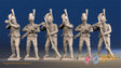 Spanish light infantry Cazadores loading and firing in gaiters