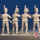 Spanish light infantry Cazadores loading and firing in sandals, back view