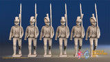 Spanish march attack light infantry Cazadores in sandals