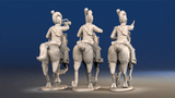 Spanish cavalry Tarleton helmet galloping command rear view