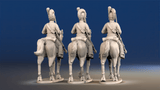 Spanish cavalry Tarleton helmet trotting rear view