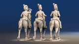 Spanish cavalry Tarleton helmet trotting command rear view