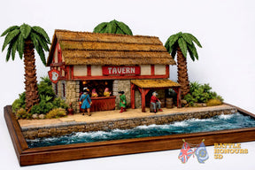 Colonial Caribbean tavern terrain model graphic