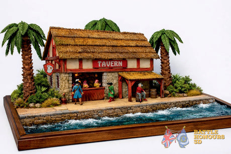 Colonial Caribbean tavern terrain model graphic