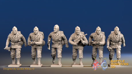 WW2 US Paratroopers Without Field Dressing BAR Advancing miniature figures front view