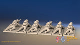 WW2 US Infantry Prone miniature figures rear view