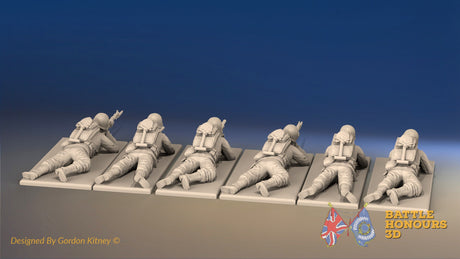 WW2 US Infantry Prone miniature figures rear view