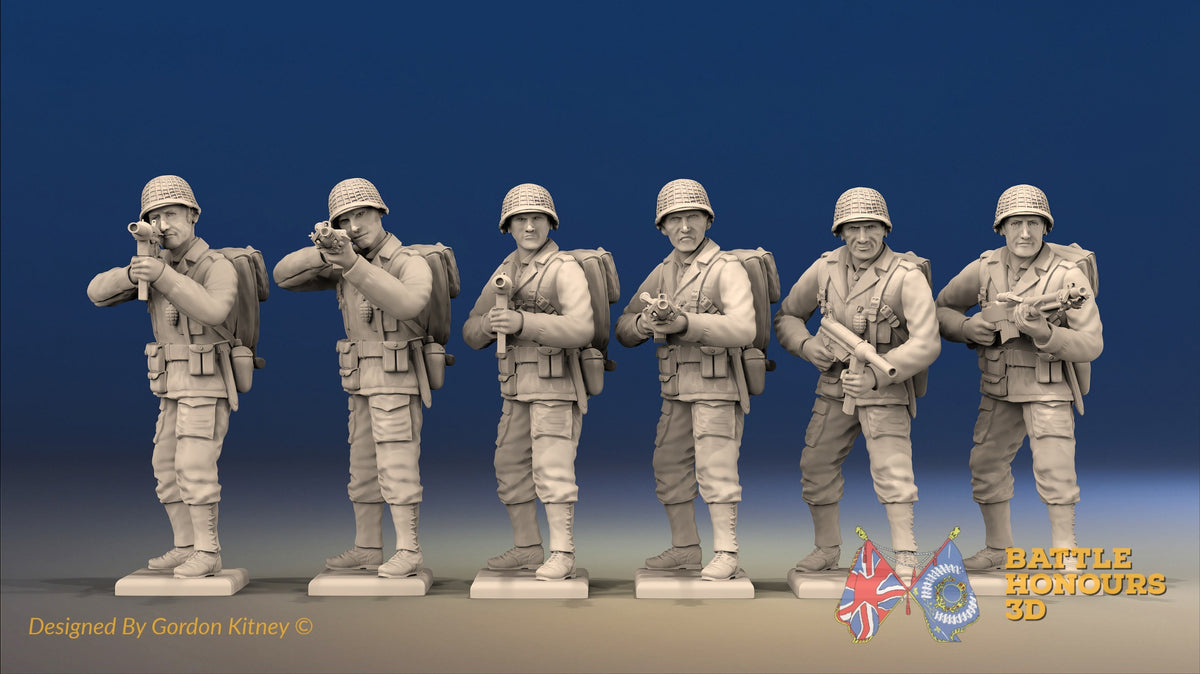 WW2 US Infantry Standing Firing miniature figures front view