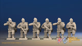 WW2 US Paratroopers Mohawk Kneeling miniature figures front view