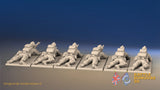 WW2 US Paratroopers Mohawk Prone miniature figures rear view