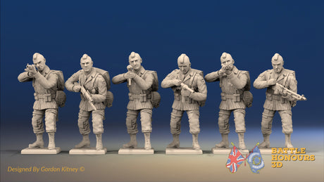 WW2 US Paratroopers Mohawk Standing Firing miniature figures front view