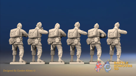 WW2 US Paratroopers Mohawk Standing Firing miniature figures rear view