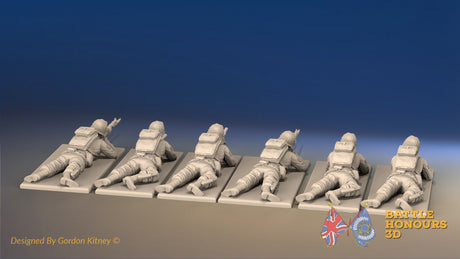 WW2 US Paratroopers Prone miniature figures rear view