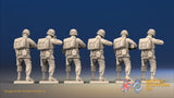WW2 US Paratroopers Standing Firing miniature figures rear view