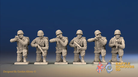 WW2 US Paratroopers Without Field Dressing Kneeling miniature figures front view
