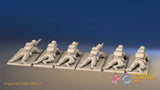 WW2 US Paratroopers Without Field Dressing Prone miniature figures rear view