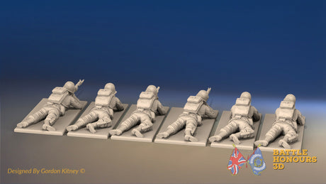 WW2 US Paratroopers Without Field Dressing Prone miniature figures rear view