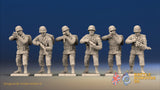 WW2 US Paratroopers Without Field Dressing Standing Firing miniature figures front view