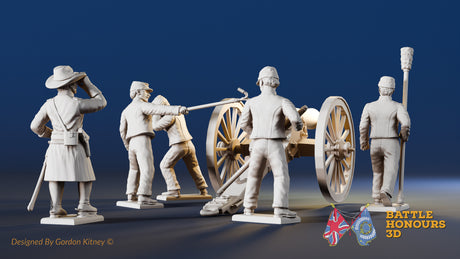 USA artillery firing miniature figures view 3