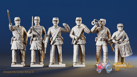 USA firing line command miniature figures