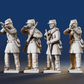 American Civil War Union firing line infantry in frock coats and kepis rear view