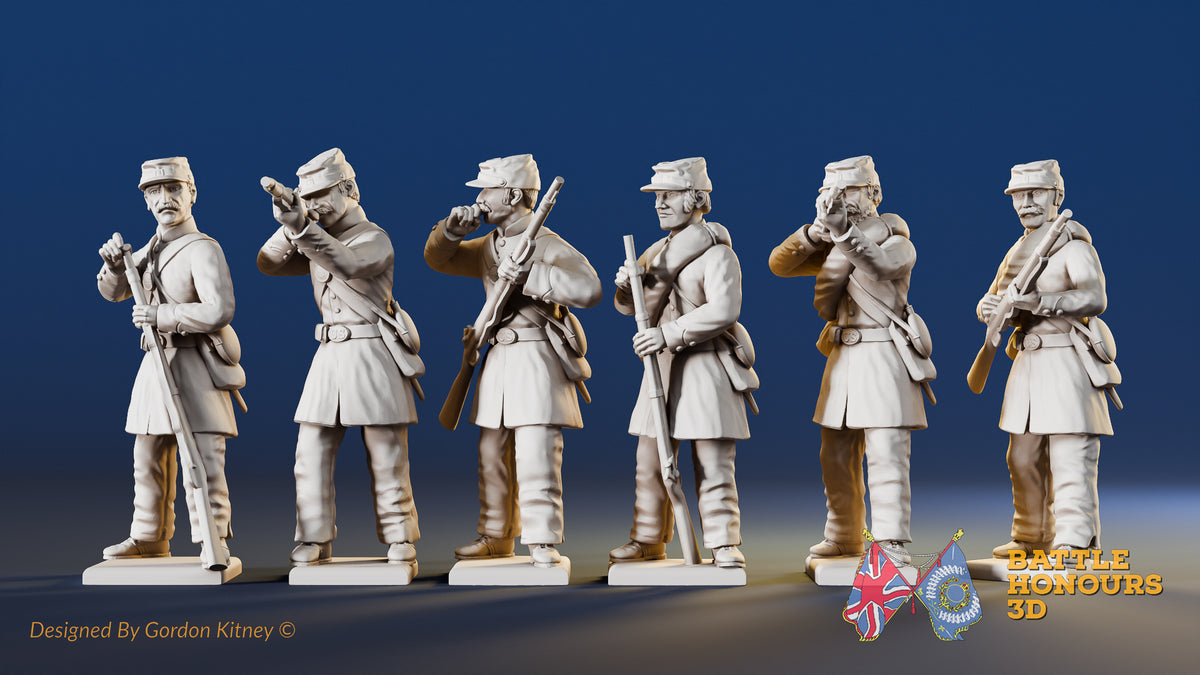 USA firing line frock coat kepi miniature figures