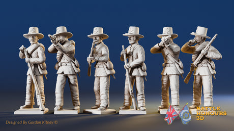 USA firing line Hardee hat miniature figures